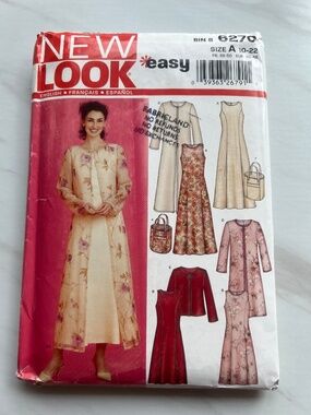 Long Dress Duster Jacket Sewing Pattern Size 10-22 UNCUT New Look 6270 Purse Bag